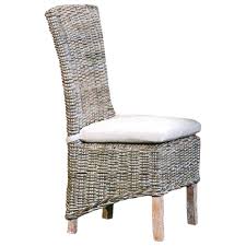 These beautiful and practical dining sets include wicker tables, chairs, and umbrellas. Capris Furniture Chairs And Ottomans Sc753 Weathered Gray Wicker Dining Chair With Tie On Cushion Esprit Decor Home Furnishings Dining Side Chairs