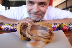 Deep fried creme eggs