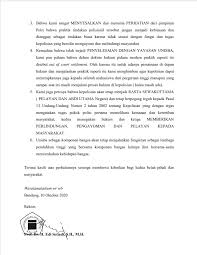 Contoh surat pernyataan surat pernyataan yang bertanda tangan di bawah ini : Pernyataan Sikap Unisba Terkait Aksi Demonstrasi Unisba