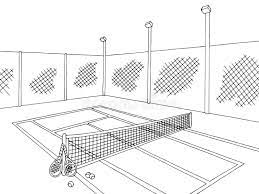 Tennis clipart category of classroom clipart. Tennis Court Sport Graphic Black White Sketch Illustration Vector Stock Vector Illustration Of Fitness Coloring 145732152