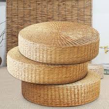 40cm 50cm Tatami Cushion Chair Seat Handmade Natural Straw Round Straw Weave Pillow Home Floor Meditation Yoga Mat Walmart Com Wicker Chair Cushions Cushions