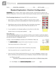 Element builder magnesium electron configuration: Gizmos Student Exploration Electron Configuration 2020