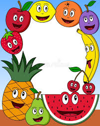 Cartoon Fruit Photo Frame 2 Stock Illustration Fruits Photos Fruit Cartoon Animal Crafts For Kids