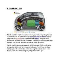 Untuk setiap kenderaan hybrid, no.1, ia mesti ada enjin, no.2 ia ada motor elektrik dan no.3 ia ada sumber kuasa iaitu bateri untuk menjana kuasa system hybrid itu. Kereta Hibrid