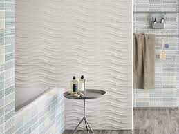 Piastrella Pattern Wave 25x40 Effetto Onda 3d Bianco Iperceramica Piastrelle Bagni Moderni Bagno