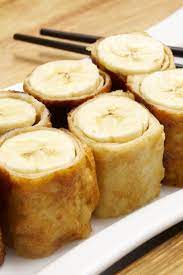 Fried Banana Spring Rolls In Wonton Wrappers Dessert Recipe Banana Spring Rolls Dessert Ingredients Desserts