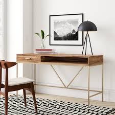 Solid Wood Sleek Lines And Extra Storage Ftw The Desktop Is Handmade With Solid Mango Wood And Features Natural In 2020 Furniture Office Furniture Modern Home Decor