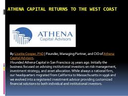 Athena global alliance is part of the athena global brand. Athena Capital Returns To The West Coast