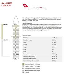 swiss air airlines avro rj100 aircraft seating chart swiss