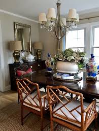 Tobacco Leaf Ginger Jars Chic Dining Room Dining Room Decor Bamboo Dining Chairs