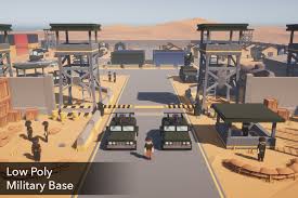 Low Poly Military Base 3d Environments Unity Asset Store In 2020 Military Base Military Fallout 4 Settlement Ideas
