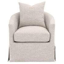 Wrapped in a chunky heavyweight chenille fabric with a. Oversized Round Swivel Chair Joss Main