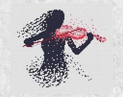 Choose from annie's wide range of counted cross stitch patterns to find a project perfect for your home décor, gift giving, or other creative use. Violin Cross Stitch Pattern Female Music Counted Cross Etsy Dikis Ornegi Kanaviceler Capraz Dikis Modelleri