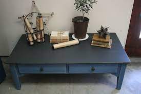 Something wasn't working well in our family room. Reloved Rubbish Graphite And Napoleonic Blue Coffee Table Blue Coffee Tables Painted Coffee Tables Dining Table Makeover