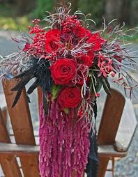 Check spelling or type a new query. Gorgeous Bridal Bouquet With Dark Red Roses Hanging Plants And Fall Winter Details