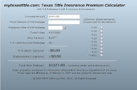 Title insurance for your texas property is one of the most important investments to make in acquiring a new home. A Good Texas Title Insurance Premium Calculator