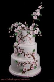 Asian Themed Cherry Blossom Wedding Cake Round Wedding Cakes Cherry Blossom Wedding Cake Cherry Blossom Cake Japanese Wedding Cakes