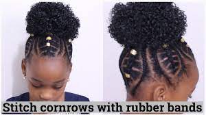 Stitch Cornrows Using Rubber Bands For Kids Hair Styles Kids Braided Hairstyles Kids Hairstyles