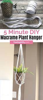 5 Minute Macrame Plant Hanger Diy Tutorial Feeling Nifty Diy Macrame Plant Hanger Easy Diy Plant Hanger Plant Hanger