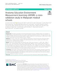 Links to some medical schools in malaysia Pdf Anatomy Education Environment Measurement Inventory Aeemi A Cross Validation Study In Malaysian Medical Schools