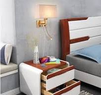Bedroom Wall Sconces, Hardwired Wall Lamp with USB and Reading Lamp Fabric  Shade Bedside Wall Lights with Reading Lamp for Bedroom Living Room Hotels  ...