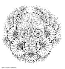 Tap to fill colors on the outline sketch only by touching the. Coloring Page Flowers And Skull For Adults Coloring Pages Printable Com
