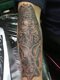Attractive celtic tattoo on full sleeve. Dan S Irish Tattoo Irish Tattoos Celtic Sleeve Tattoos Irish Sleeve Tattoo