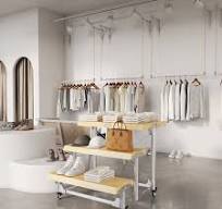 Elegant Wooden Retail Display Table for Clothing Stores