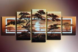 Designbild Afrika Terra Trees Leben In Afrika Handgemalt Leinwand 150 X 70 Bild Acryl Wandbild Leinwand Idee Farbe Leinwand Ideen