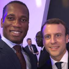 Didier Drogba meets with French President Emmanuel Macron