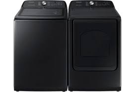 Cheap black washer and dryer set. Washer And Dryer Bundles Package Samsung 5 0 Cu Ft High Efficiency Top Load Washer With Super Speed And 7 4 Cu Ft Electric Dryer With 12 Cycles And Sensor Dry Fingerprint Resistant