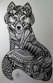 Fox Not My Drawing But My Doodles Dessin Noir Et Blanc Dessins Zentangle Dessin Au Feutre