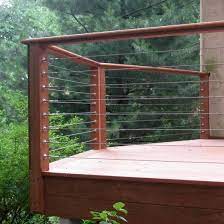 A cable railing system can be composed of a variety of materials including wood, metal and some plastics or composite materials. Railing Ideas For Lake House Deck Deck Railing Design Railings Outdoor Cable Railing Deck