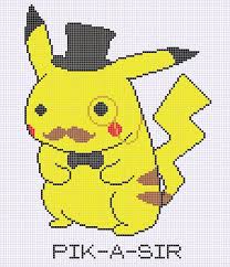 Pattern Gentleman Pokemon Pik A Sir Pikachu By Thestarshineflower Pixel Art Grid Pokemon Cross Stitch