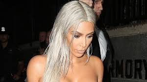 Platinum blonde hair color makes a blunt haircut look edgy. How To Get Kim Kardashian West S Extreme Blonde According To Her Hairstylist Vogue