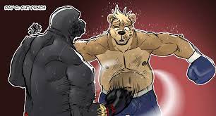 Fightober 6: Gut Punch by Hunter-husky -- Fur Affinity [dot] net