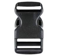 1 1/4 Inch Plastic Side Release Buckle Single Adjust Black