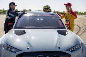But in his new role as broadcaster, he's spending more time with family and adapting to a job no longer measured by where his driver finished sunday. Joey Legano Mustang Mach E In Nascar Cup Series Broadcast Gay Car Boys