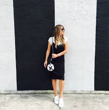 A Miami Fashion Blog By Maria Tettamanti Dress And Sneakers Outfit Dress Clothes For Women Slip Ons Outfit Casual