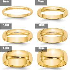 Solid 10k Yellow Gold Polished Domed Engagement Anniversary Wedding Band 2mm 2 5mm 3mm 4mm 5mm 6mm 8mm 10mm 12mm Men S Or Women S Ring Plain Gold Wedding Bands Wedding Ring Bands Mens