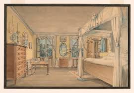 Bedroom interior design drawing | bedroom interior design. Drawing Interior Of A Bedroom 1820s Objects Collection Of Cooper Hewitt Smithsonian Design Museum