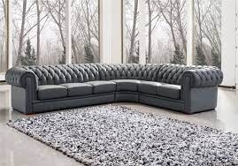 Appealing Grey Upholstered Sectional Leather Chesterfield Sofa In Corner Living Room As Well As Ch Leather Sectional Sofas Luxury Chesterfield Sofa Custom Sofa