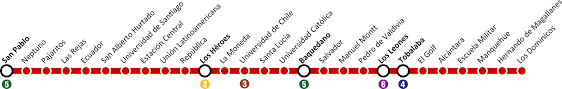 Mapa de la línea 1 (roja). Datei Linea 1 Metro De Santiago Svg Wikipedia