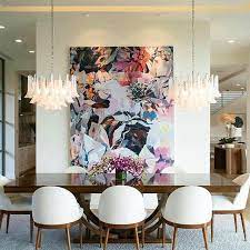 Huge Abstract Art In Dining Room Dining Room Decor Luxury Dining Room Dining Room Design