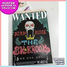 Gambar brook e piece wallpaper from harga poster buronan one piece. One Piece Brook Fugitive Wanted Bounty Straw Hat Poster Shopee Philippines