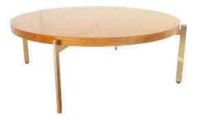 The table is large enough for several people to enjoy. Vintage Mid Century Modern Round Wood Chrome Metal Coffee Table Chairish