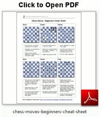 • pawns can only capture diagonally, 1 square forward • the exception is in castling, where a king and rook can switch places (see our 'basic chess moves' webpage, in our beginners chess guide, for more. Chess Moves For Beginners Cheat Sheet Print Keyword Q A Chess Moves Beginner Chess Chess