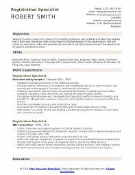registration specialist resume samples