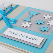 Ein wichtiger tag im leben des konfirmanden. Gastebuch Fotoalbum Kommunion Konfirmation Puzzle In Hellblau Grau Tafeldeko De