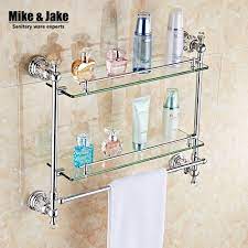 Its polished chrome finish adds a touch of elegance to your bath space and helps resist stains and corrosion. Bathroom Accessories Chrome Finish With Crystal Tempered Glass Double Glass Double Shelf Bathroom Shelf Bathroom Fittings Accessories Bathroom Faucet Accessoriesbathroom Accessories Ceramic Aliexpress
